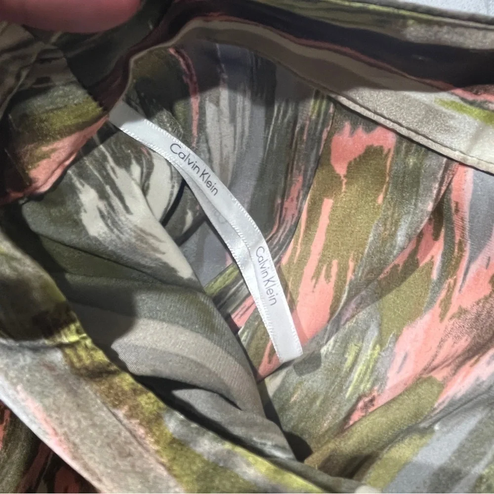 Calvin Klein Multi-Color Pleated A Line Midi Skirt Size 6 - Picture 8 of 10